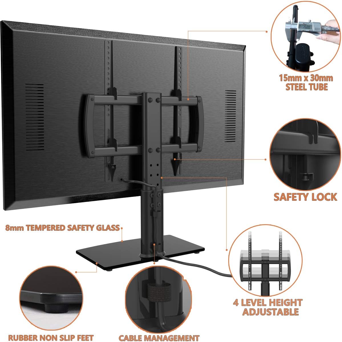 Purilite Select Swivel Tabletop TV Stand (27"–70")