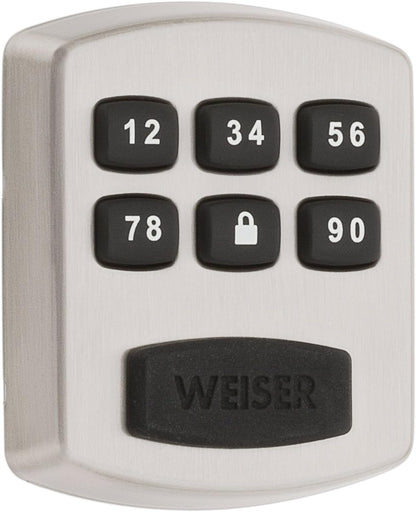 Weiser Powerbolt 3 Matte Black Keyless Entry Door Lock/Deadbolt Lock, 10-Button Keypad Door Lock with Auto Lock and 12-Month Battery Life, Electronic Door Locks for Front Door, Home Décor