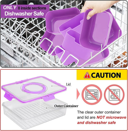 Purilite Select Clear Compartmentalized Snack Box