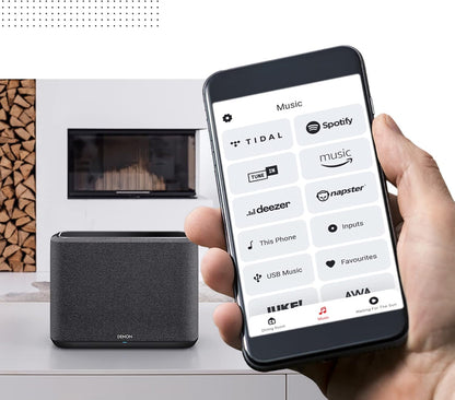 Denon Home 150 NV Wireless Speaker (Black), 1" Tweeter, 3.5" Woofer, Home Speaker with HEOS Built-in, AirPlay 2, and Bluetooth, Multi-Room Streaming, Simple Setup, Compact Design