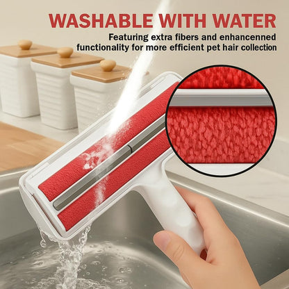 Pet Hair Remover Roller, Reusable Animal Hair Removal Brush for Dogs and Cats, Self Clean Pet Fur from Carpet, Furniture, Rugs, Laundry, Clothes and Bedding, Sofa (Red)