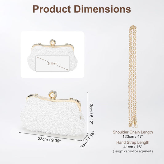 DTGN Clutch Purse Evening Clutch Bag Handbag Cross Body Bag for Women Formal Wedding Club Party - PuriLite