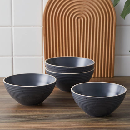 Stone lain Lauren Stoneware Dinnerware Crockery Set, 16-Piece Service for 4, Charcoal
