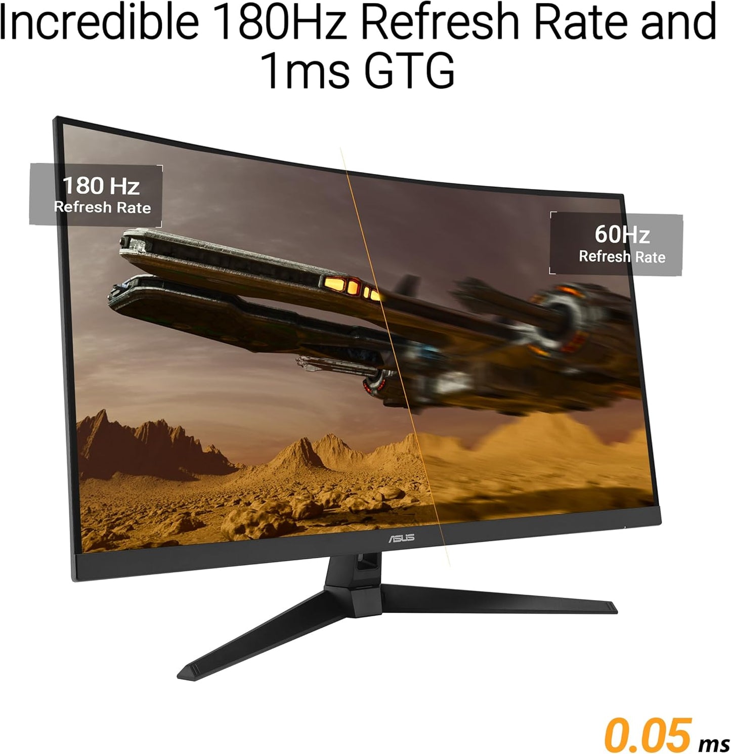ASUS TUF Gaming 31.5” 1440P Curved HDR Gaming Monitor (VG32WQ3B) – QHD (2560 x 1440), 180Hz, 0.5ms, 1500R, Extreme Low Motion Blur, FreeSync, 90% DCI-P3, Shadow Boost, DisplayWidget, 3 yr Warranty