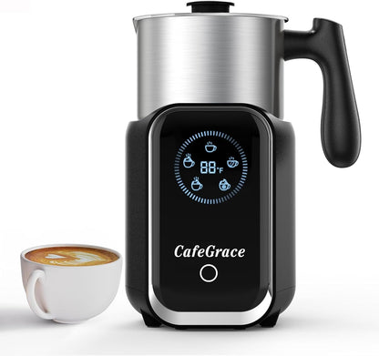 Milk Frother Electric, 5-in-1 Milk Steamer 600ML/20oz, 550W Split Stainless Steel Automatic Foamer, Smart Touch Control Milk Warmer, Hot & Cold for Coffee, Chocolate, Latte Cappuccino