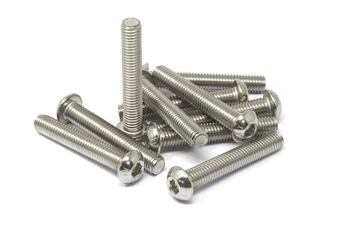iexcell 50 Pcs M6 x 20mm Thread Pitch 1 mm Stainless Steel 304 Hex Socket Button Head Cap Screws Bolts Kit