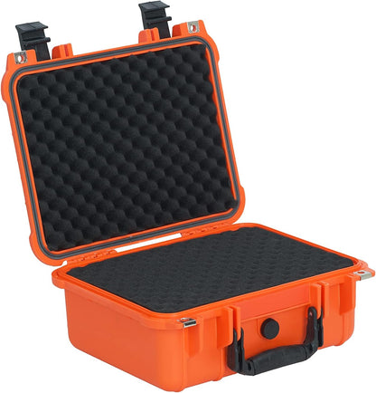 MEIJIA Portable All Weather Waterproof Protective Case,Hard Case,Camera Case with Customized Fit Foam,Fit Use of Drones,Camera,Equipments,Pistols,13.35 x11.63x5.98inches (Yellow)