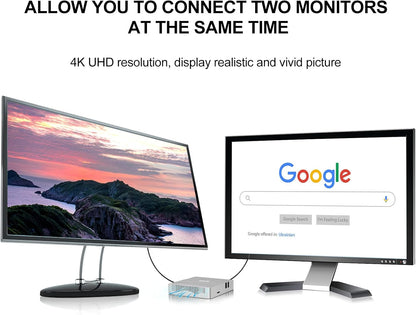 2025 Newest Mini PC Support 512GB/2TB M2 SSD Expansion, Celeron N3350 6GB RAM/64GB eMMC Micro PC, Business Mini Computer 4K HD+VGA Dual Display, BT, 2.4/5G WiFi, USB 3.0, LAN（Silver）