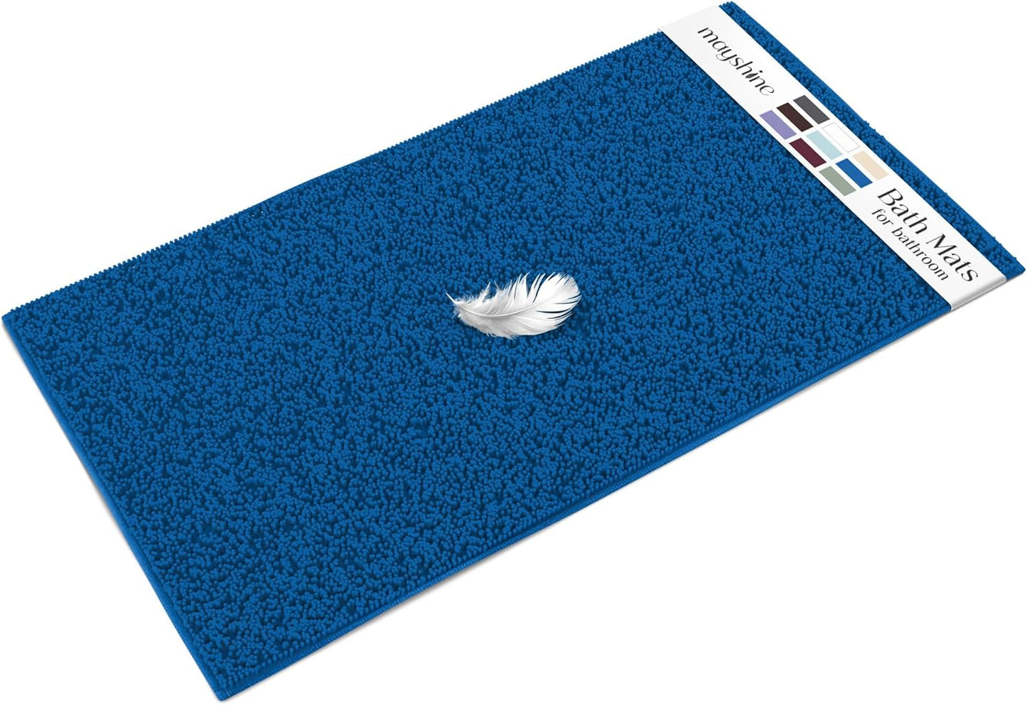 Soft Plush Chenille Bathroom Rug, Absorbent Microfiber Bath Mat, Machine Washable, Non-Slip Grip, Quick-Dry, Thick Shag Carpet Great for Bath, Shower Floor, Bedroom, or Door Mat (Beige, 17x24)