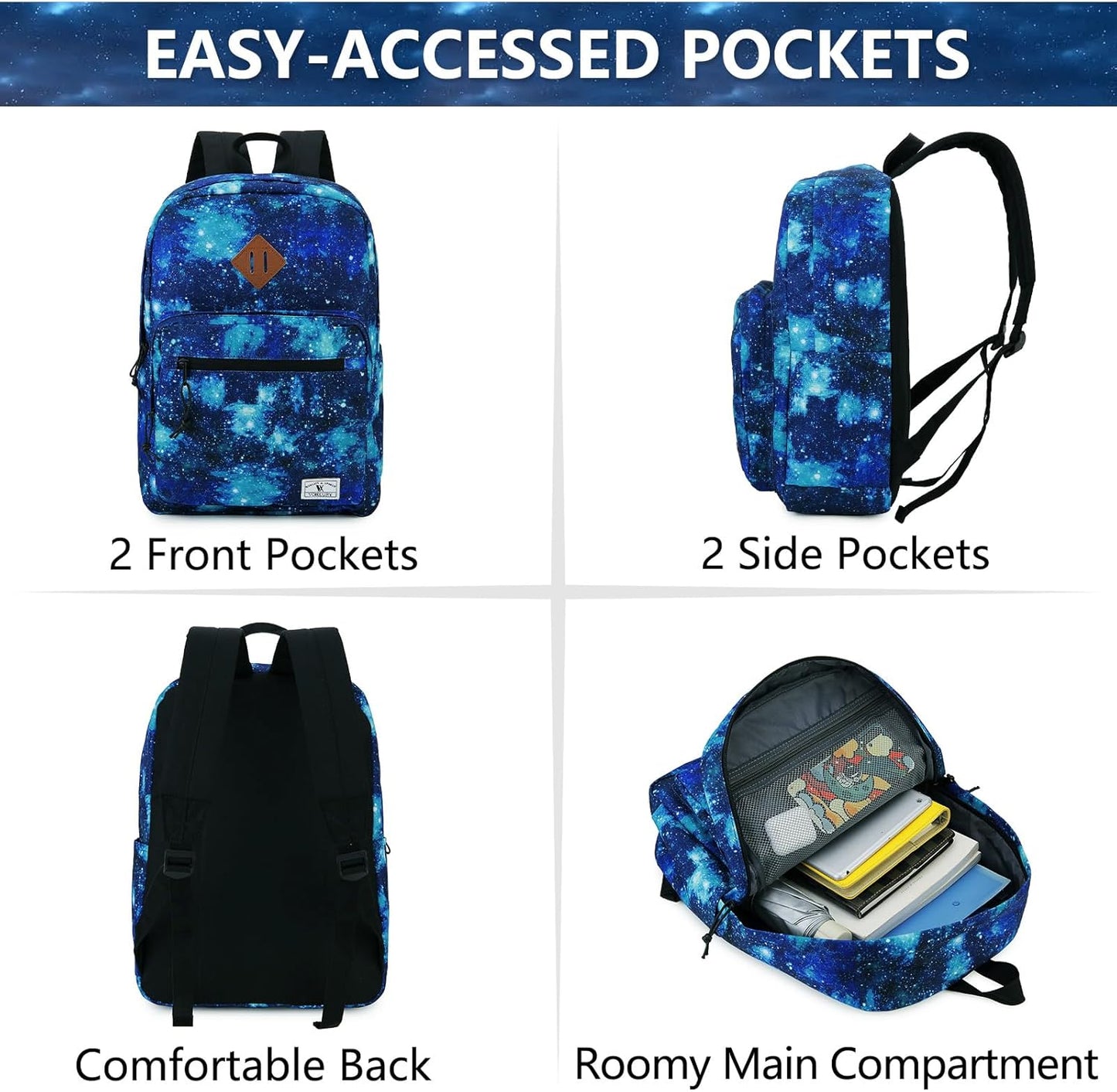 School Backpack for Kids,Lightweight Water Resistant Work Travel Backpack for Women Men Teens VONXURY