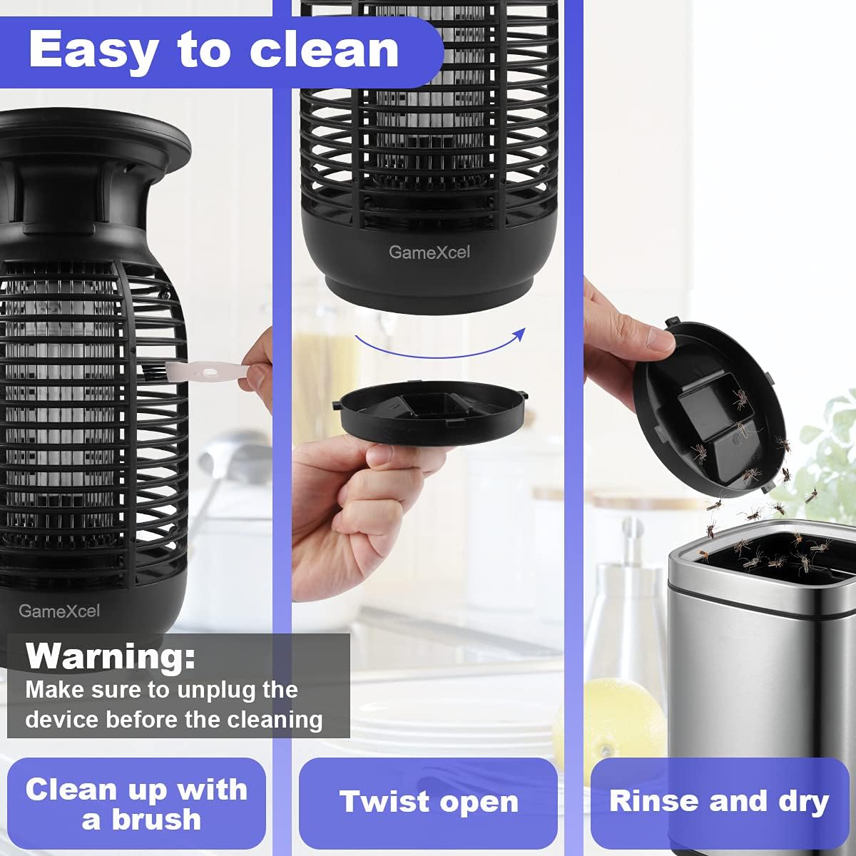 2 Pack Bug Zapper Electric Fly Swatter Zapper - Indoor Outdoor Zapping Racket for Pest Control - Safe to Touch with 3-Layer Safety Mesh