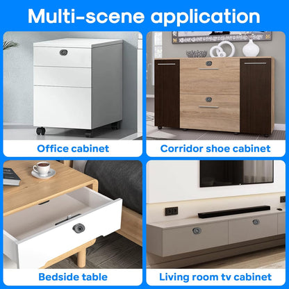 Bluetooth Fingerprint Cabinet Lock with Phone/Watch App Unlock, Smart Biometric Cabinet Lock, Keyless Hidden File Drawer Wardrobe Lock, Child Safety Electric Fingerprint Lock,DIY Wooden Furniture Lock