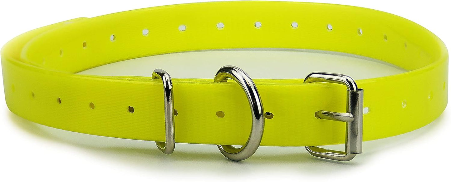 Orange Heavy-Duty 3/4" Waterproof and Odor Proof TPU Replacement Dog Collar Strap for Bark, Shock, Training and Electric Dog Fence Receiver Collars