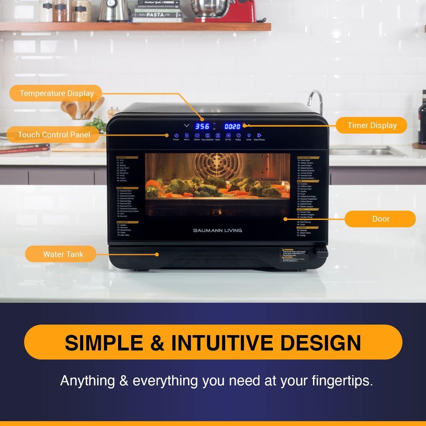 Multifunction Air Fryer Steam Oven Convection Countertop All-in-One Appliance.