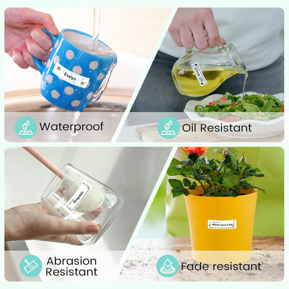 Phomemo D30 Thermal self-Adhesive Label, 3/8" X 1 1/2" (12mm X 40mm) 160 Labels/Roll, Compatible with Phomemo D30 Label Printer, Suitable for Home, Office, School, Black on White, 3 Roll