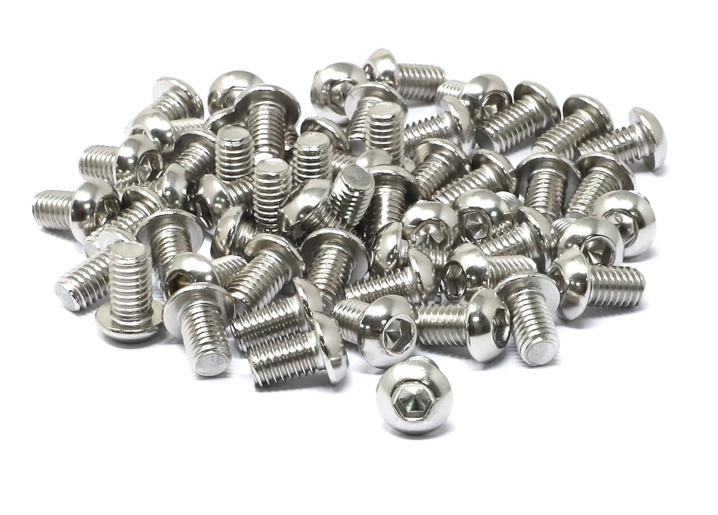 iexcell 50 Pcs M6 x 20mm Thread Pitch 1 mm Stainless Steel 304 Hex Socket Button Head Cap Screws Bolts Kit