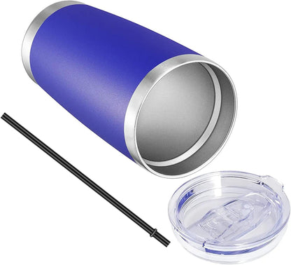 VEGOND 20oz Tumbler with Lid and Straw Stainless Steel Tumbler Cup Bulk Vacuum Insulated Double Wall Travel Coffee Mug Powder Coated Coffee Cup (Bluish Violet 6 Pack)