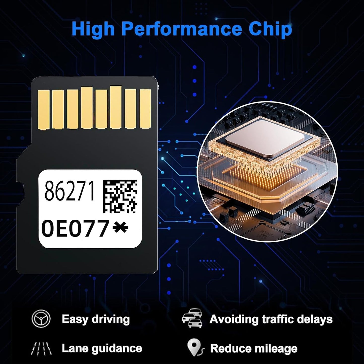 2025 Latest 86271-0E077 Navigation SD Card Update Version for Toyota RAV4 Camry Corolla Highlander 4Runner Tundra-Toyota Navigation Micro SD Card GPS Map for USA/CAN