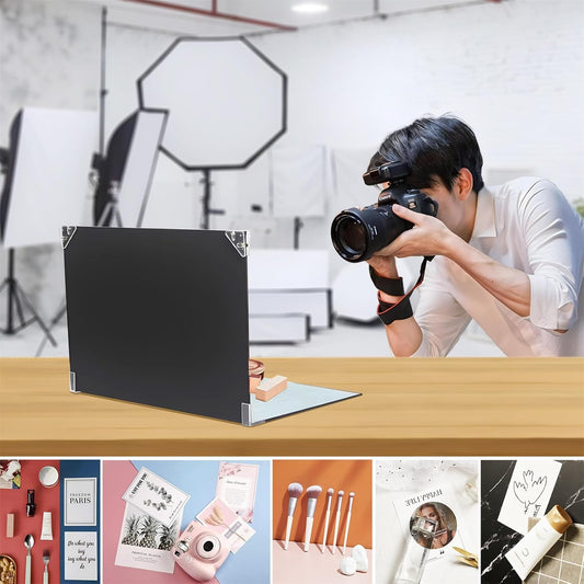 8PCS/16Patterns Photo Backdrop Kit,16.5 x 11.5 Double-Sided Photography Small Product Background Paper W/Light Reflector Cardboard,Tabletop Boards for Jewelry Food Cosmetics