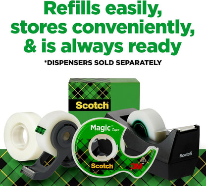Scotch Tape Magic Tape, 19mm Wide x 25.4m, 8 Rolls
