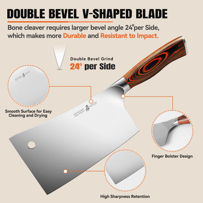 TUO Boning Knife - Razor Sharp Fillet Knife - High Carbon German Stainless Steel Kitchen Cutlery - Pakkawood Handle - Luxurious Gift Box Included - 7 inch - Fiery Phoenix Series