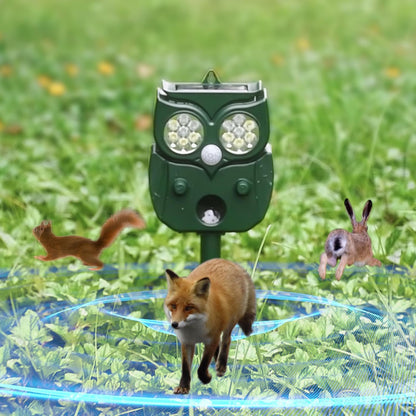 Animal Repellent Outdoor Solar Power with Motion Sensor & 4 Red/White Strobe Light,Waterproof Cat Deterrent Deer Repeller, Raccoon Squirrel Fox Rabbit Repellent Devices
