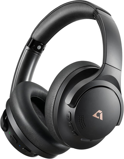 1Mii Y8+ Noise Cancelling Headphones Bluetooth, Wireless LDAC Hi-Res Audio, Custom EQ via App, 75H Playtime, Comfort Fit, Over Ear Headphones Foldable for Airplane Travel Home Office - Black