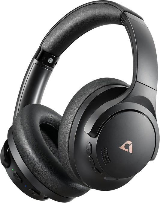 1Mii Y8+ Noise Cancelling Headphones Bluetooth, Wireless LDAC Hi-Res Audio, Custom EQ via App, 75H Playtime, Comfort Fit, Over Ear Headphones Foldable for Airplane Travel Home Office - Black