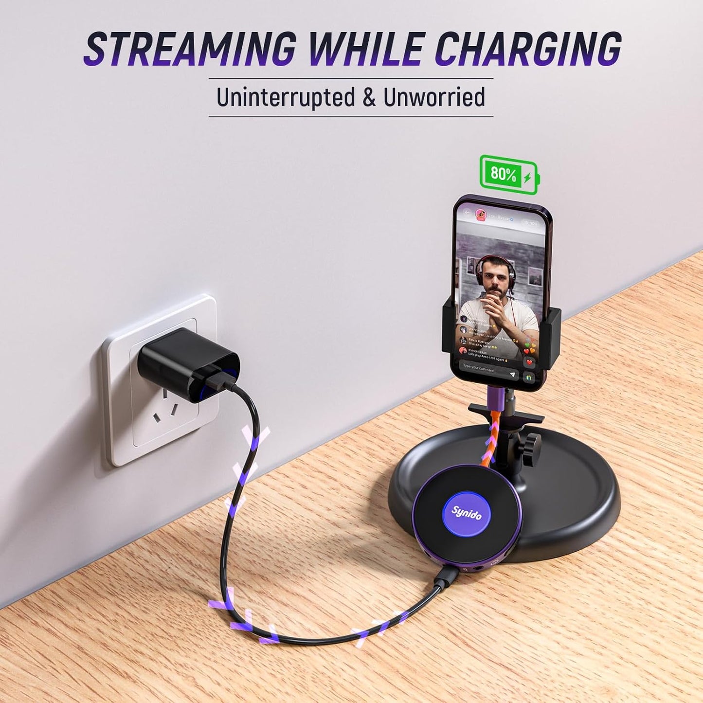Synido Portable Guitar Audio Interface with USB-C 24bit, 48kHz Mini Interface for DJ Audio Output, Recording Music and Live Streaming with Instrument Input and Headphone Monitoring