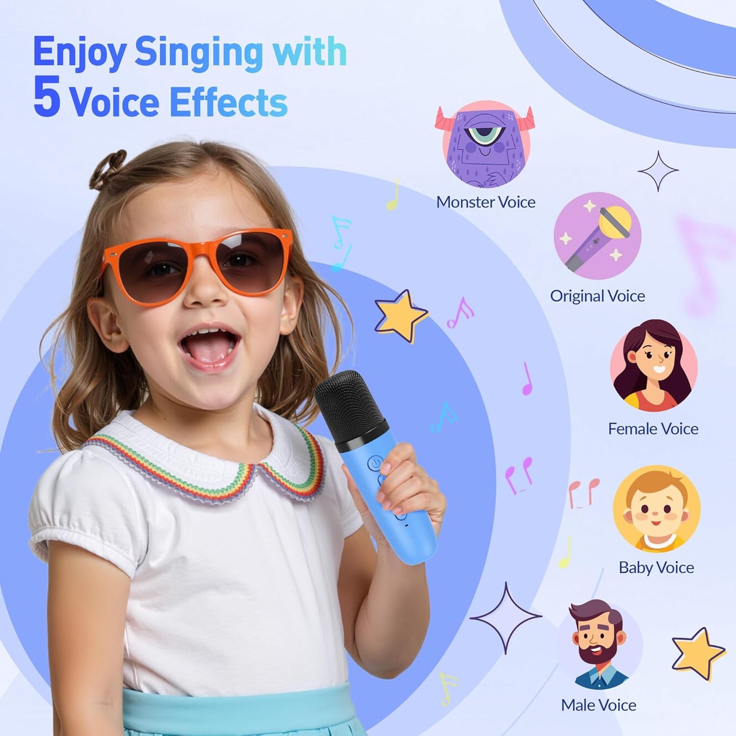 Mini Karaoke Machine：Portable Bluetooth Karaoke Microphone Singing Speaker with 2 Wireless Mic and Light Kids Adults,Christmas Birthday Gifts for Girls Boys Family Home Party(Green)