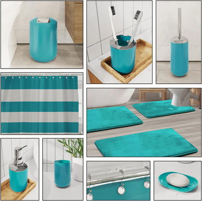 Clara Clark Bathroom Set - Gray Bathroom Accessories Set, Bathroom Sets with Shower Curtain and Rugs, 23PC Shower Curtain Set with Liner, Soap Dispenser, Soap Dish, Toilet Brush Holder, and Trash Can