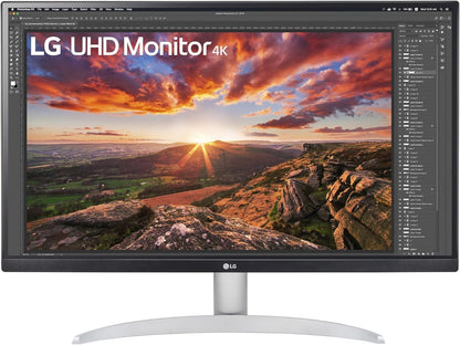 LG 27" 27BA45U-B 27" Ultrafine UHD (3840 x 2160) 4K IPS Monitor – 5ms 60Hz HDR10, DCI-P3 90%, Tilt/Height/Swivel/Pivot Adjustment, HDMI & DisplayPort, Eye Comfort, Black