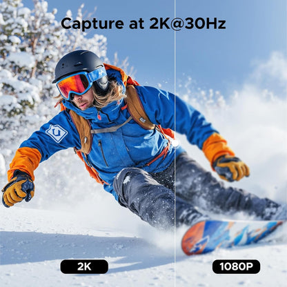 UGREEN 2K@30Hz Video Capture Card, HDMI to USB 3.0 A and USB C Capture Device, 4K@30Hz Input with Low Latency for Streaming Gaming, Recording, Compatible with Switch 2, PS5, Xbox, PC, Mac, Phone