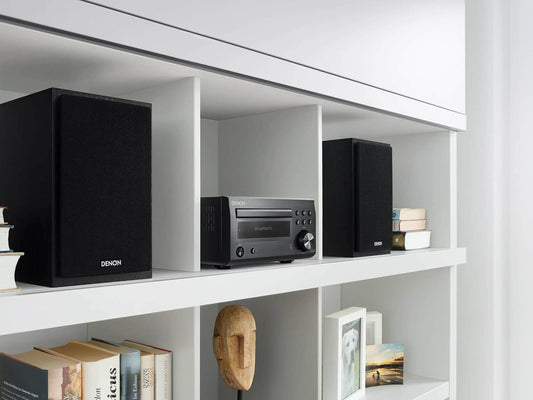 Denon System with Bluetooth FM/AM Tuner CD Player Black (DM41SBK) - PuriLite