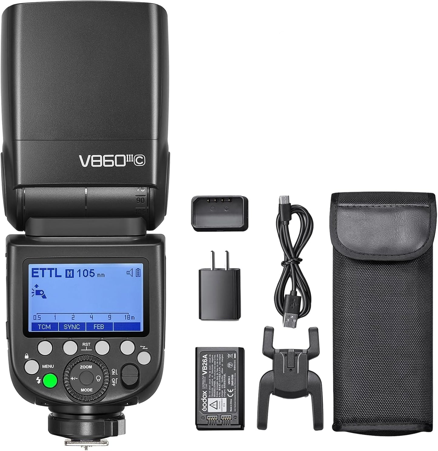 Godox V860III-C Flash Speedlite for Canon Cameras Wireless TTL Speedlite Light with 7.2V / 3000mAh Rechargeable Li-ion Battery Built-in 2.4G X System Manual/Auto Flash GN60 1/8000s HSS Camera Flash