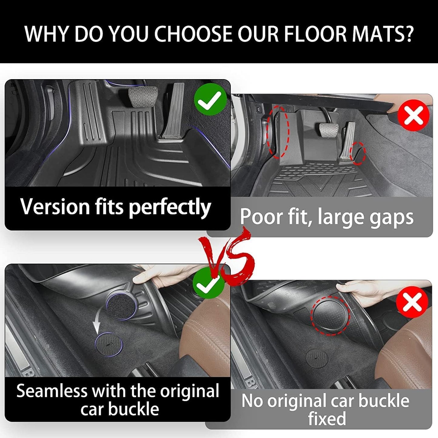 AOMSAZTO Floor Mats & Trunk Mat for 2024 2025 Chevy Equinox EV (Non Fuel),TPE All Weather Protection 2 Rows Car Floor Liners with Cargo Liner for Chevrolet Equinox EV (Non Fuel)
