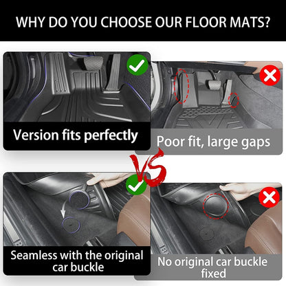 AOMSAZTO Floor Mats & Trunk Mat for 2024 2025 Chevy Equinox EV (Non Fuel),TPE All Weather Protection 2 Rows Car Floor Liners with Cargo Liner for Chevrolet Equinox EV (Non Fuel)