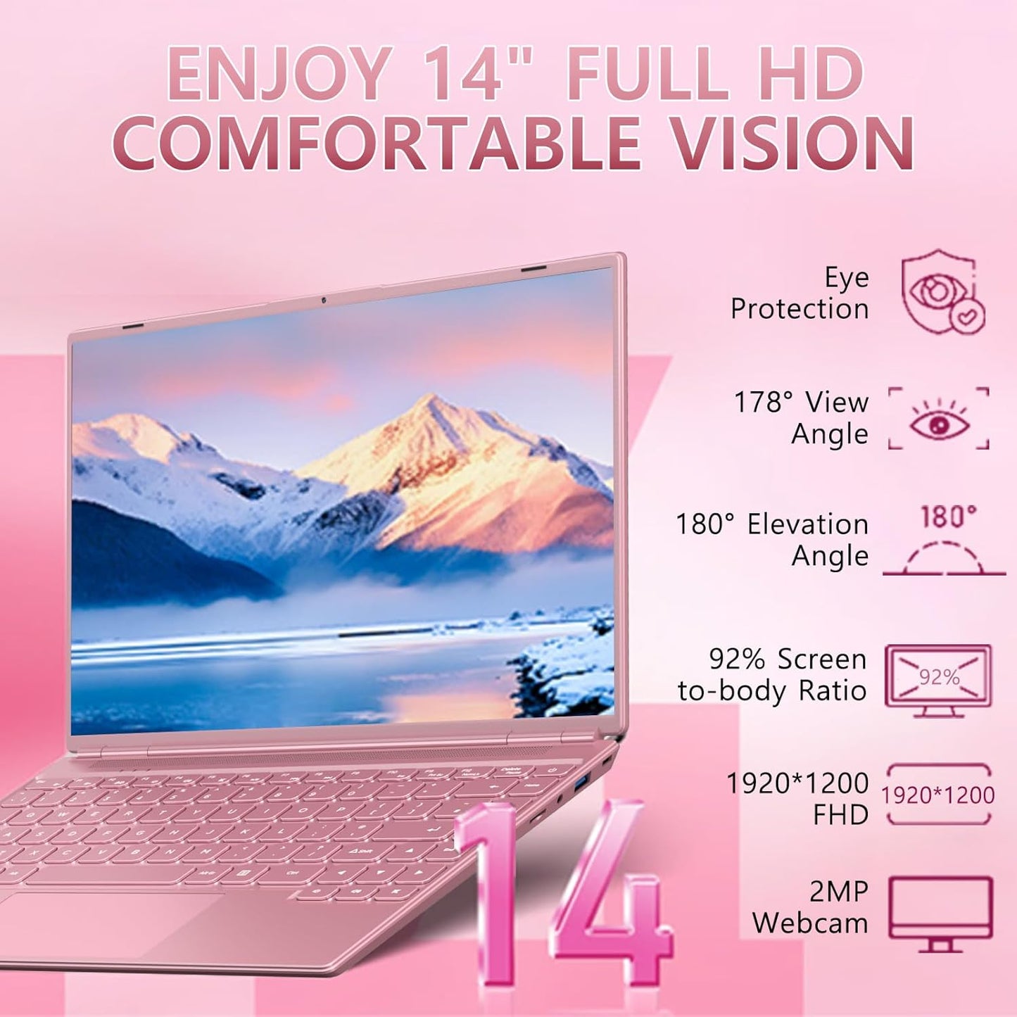 NOTODD Laptop 16" 12GB LPDDR4 512GB SSD Celeron N5095 Up to 2.9Ghz Quad-Core Win 11 PC 1920*1200 2K Screen Dual WIFI Support 2.5" HDD 1TB SSD Expand with Cooling Fan Numeric Keypad for Business-Blue