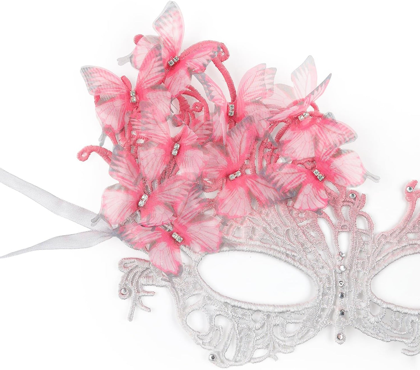 Comott pink halloween Masquerade mask for women and girls - Mardi Gras butterfly mask for halloween Costume parties