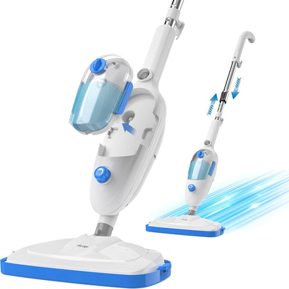 Steam Mop for Hardwood Floor Cleaning, Floor Steamer Cleaner Lightweight for Vinyl, Laminate, Carpet, Tile Hard Floors w/Adjustable Steam Modes & Height, 23ft Cord, 2 Washable Pad