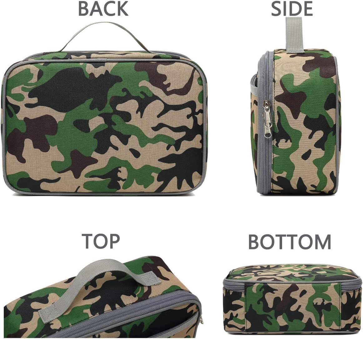 FlowFly Kids Lunch Box Insulated Soft Bag Mini Cooler Back to School Thermal Meal Tote Kit for Girls, Boys, Black