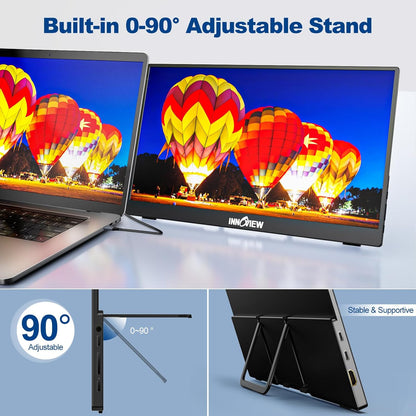 InnoView 4K OLED Portable Monitor, 14 Inch OLED Monitor for Laptop, 100% DCI-P3, 1MS with Speaker and Stand, USB-C HDMI High-end Screen for Laptop PC MAC Phone PS4 Xbox Switch