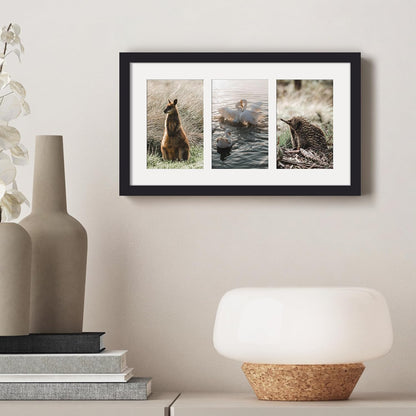 upsimples 11x14 Picture Frame, Display Pictures 8x10 with Mat or 11x14 Without Mat, Wall Hanging Photo Frames, Black