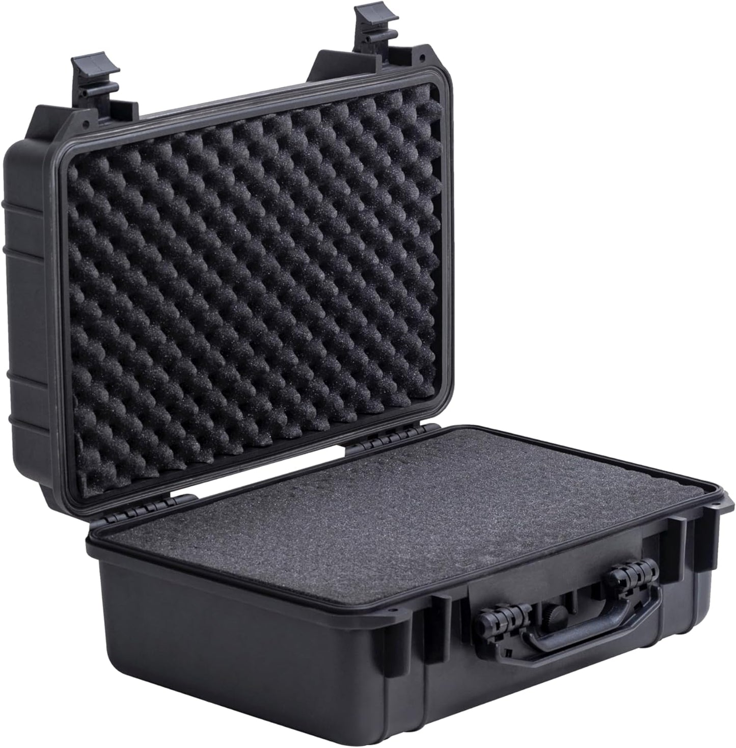 MEIJIA Portable Waterproof Protective Hard Case,Camera Case with Customizable Fit Foam Inserted, Elegant Black (9.17"x 7.56"x4.33")