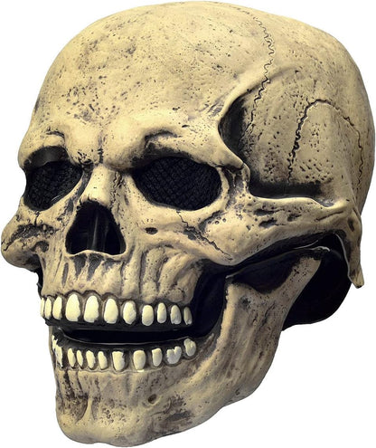 LEKA NEIL Skull Mask Creepy Halloween Full Head Skull Mask with Moving Jaw Scary Latex Helmet with Movable Mouth