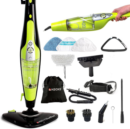 H2O MOP X5 Steam Mop and Handheld Steam Cleaner For Cleaning Hardwood and Kitchen Tile Floors, Grout Cleaner, Upholstery Cleaner and Carpets