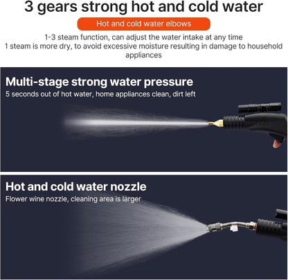 1700W High Pressure Steam Cleaner, Handheld Tankless Steamer