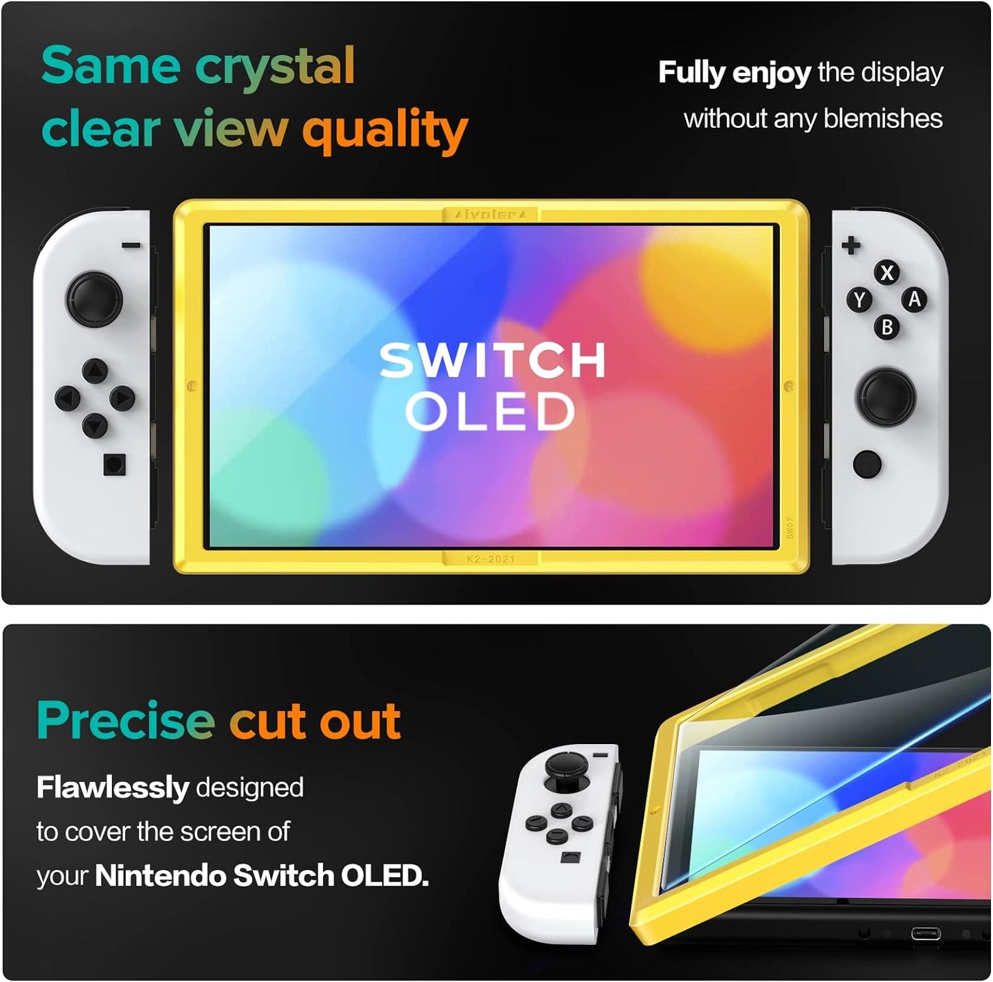 ivoler 4-Pack Screen Protector Tempered Glass for Nintendo Switch 2 Model 2025 with [Alignment Frame] Accessories Transparent HD Clear Anti-Scratch Screen Protector for Nintendo Switch 2, 7.9-Inch