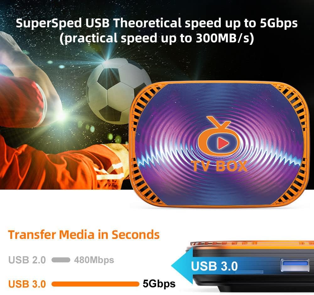 Android 11.0 TV Box 4GB Ram 32GB ROM TV Box MxIII X4 Amlogic S905X4 Quad Core with Dual Wi-Fi 2.4G/5.0G BT 4.0 8K 1000M LAN USB 3.0 Smart Tv Box