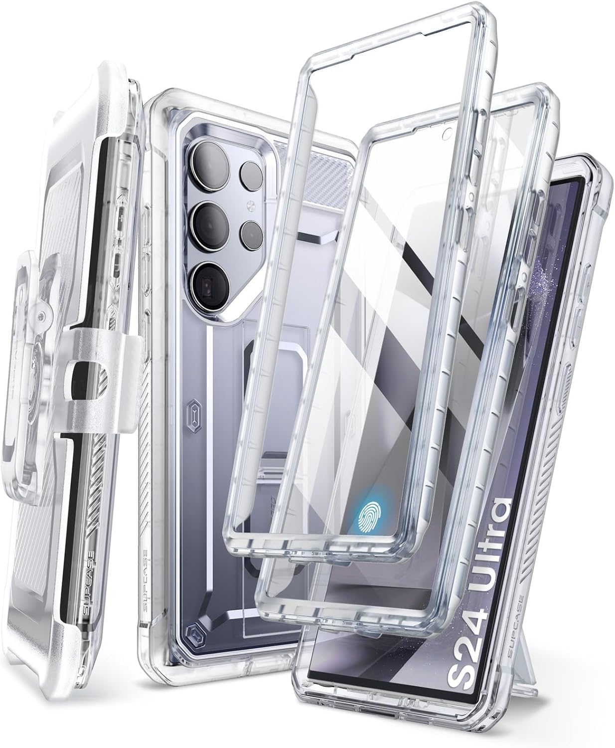 SUPCASE Unicorn Beetle Pro Case for Samsung Galaxy S23 Ultra 5G (2023), [Extra Front Frame] Full-Body Dual Layer Rugged Belt-Clip & Kickstand Case with Built-in Screen Protector (Black)